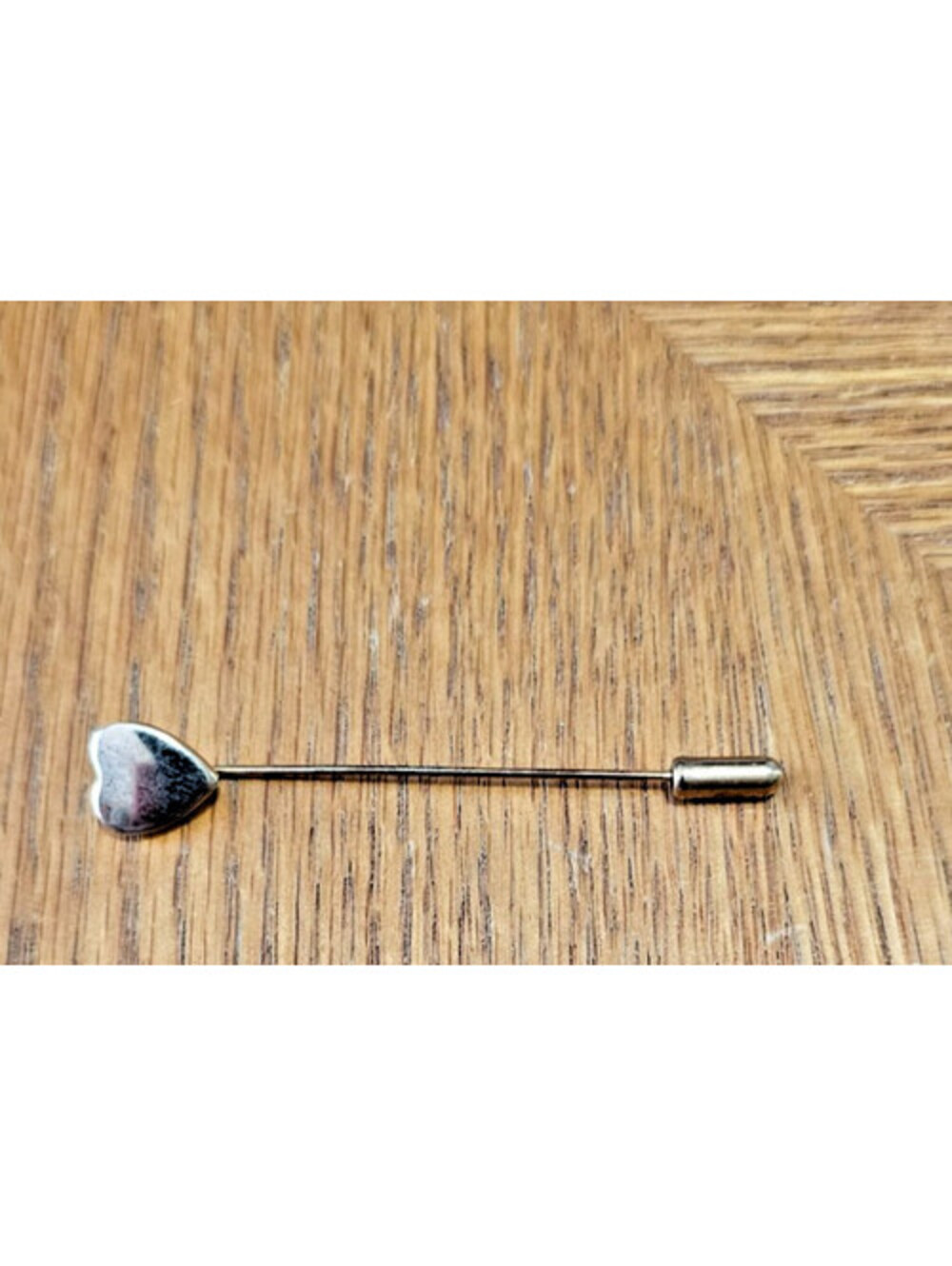 Vintage Heart  Stick  or  Lapel  Silverstone pin -3" long